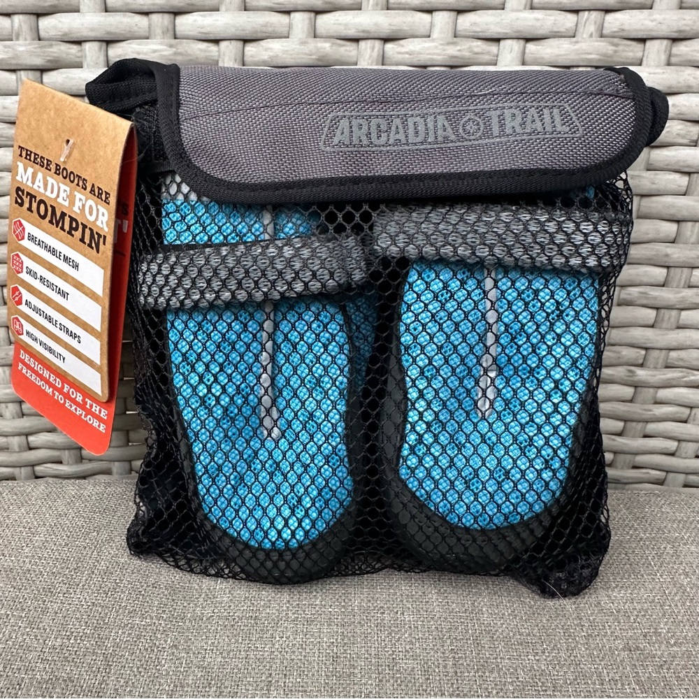 Arcadia Trail Gray and Blue Dog Boots